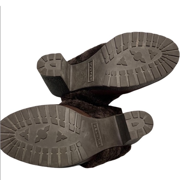 Hunter Mule Clogs with Sheep Skin Lining. Brown. Size 7 - Picture 4 of 5
